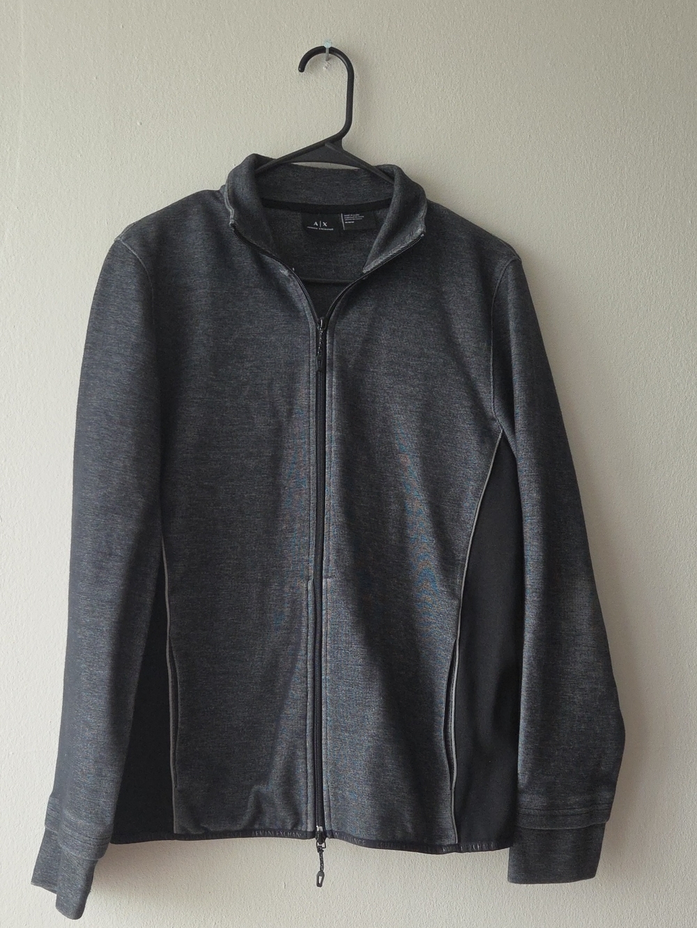 A/X Armani Exchange Men's Dark Charcoal Zip-Front Shirt Jacket